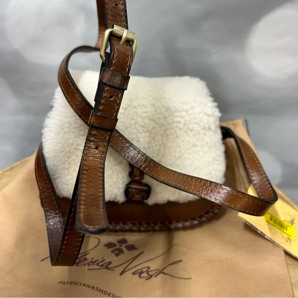 NWT Patricia Nash Leather Finch Sherpa Crossbody Bag with dust bag - Picture 11 of 12